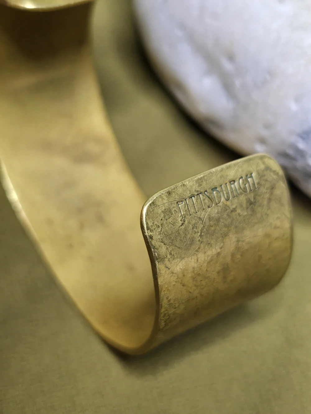 Brushed Gold-Tone Wide Cuff Bracelet - Men's Jewelry